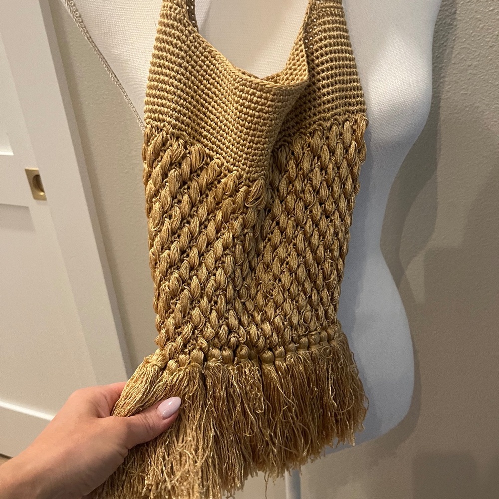Gold Boho Crochet Bag